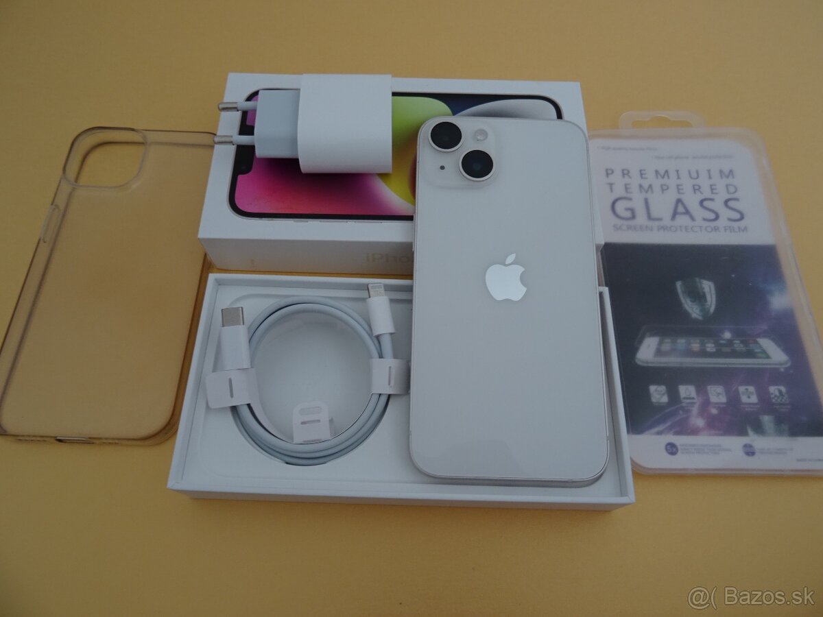 iPhone 14 128GB STARLIGHT - ZÁRUKA 1 ROK - 100% BATERIA