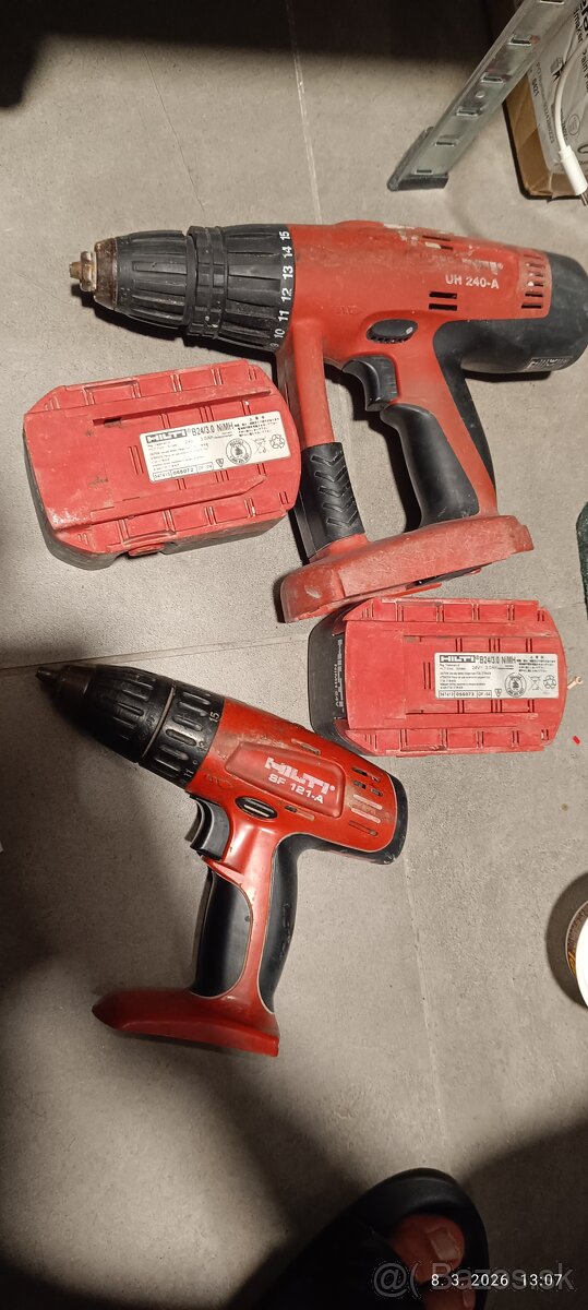 Hilti vŕtačka priklepka + baterky