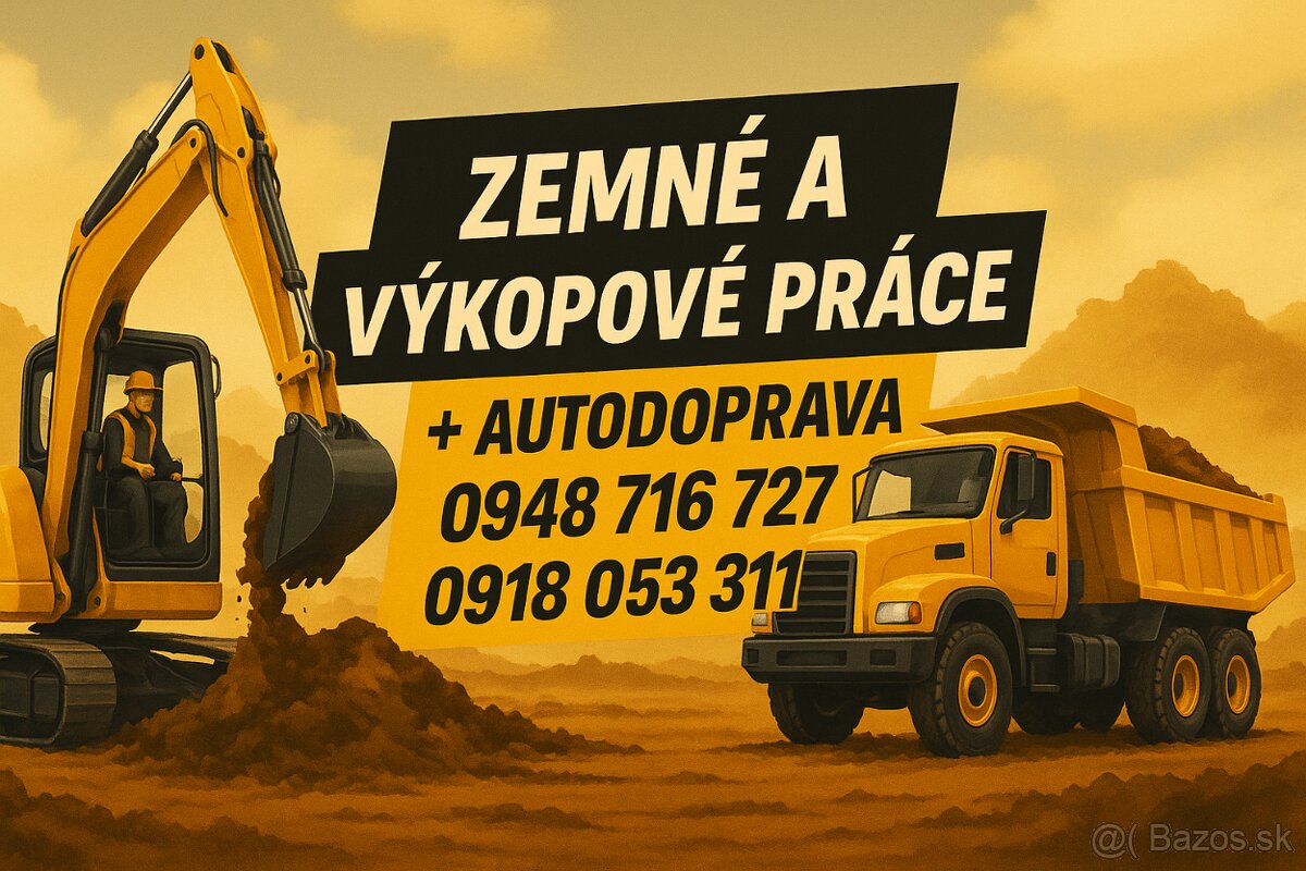 Zemné a výkopové práce minibagrom + Autodoprava