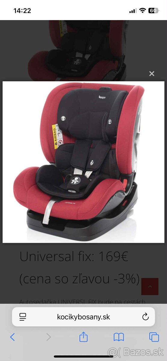 Autosedačka Zopa 0-36kg