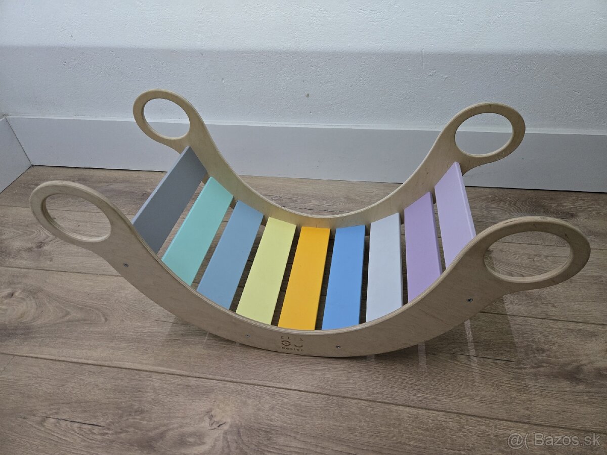 Drevená montessori hojdačka 5v1 - pastel