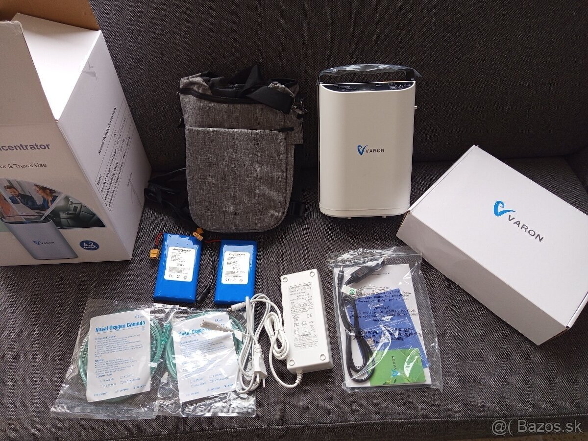 Prenosný kyslíkový koncentrator s 2 baterkami