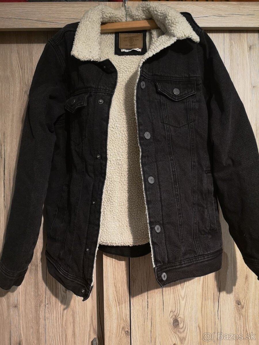 Džínsová zateplená bunda Pull & Bear