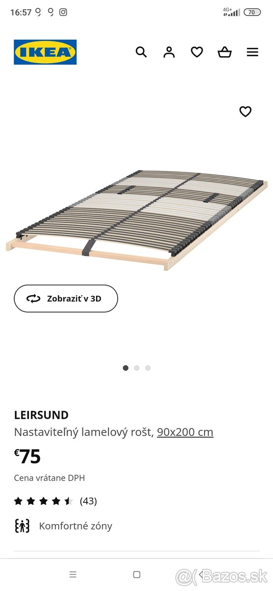 Ikea rošty Leirsund 2ks