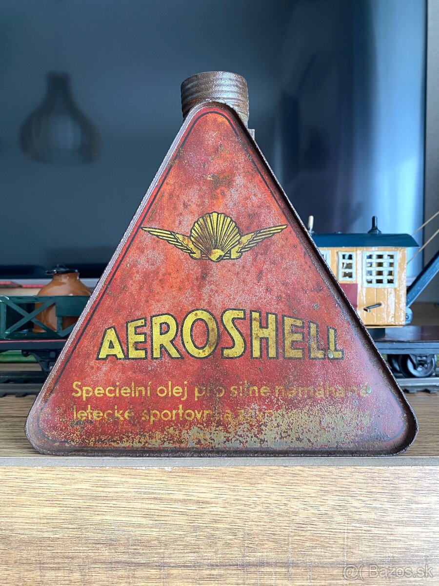 Aeroshell AeroShell aero shell stará plechovka od oleja