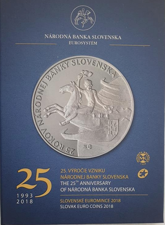 Súbor slovenských € mincí + žetón "25. výročie vzniku NBS"