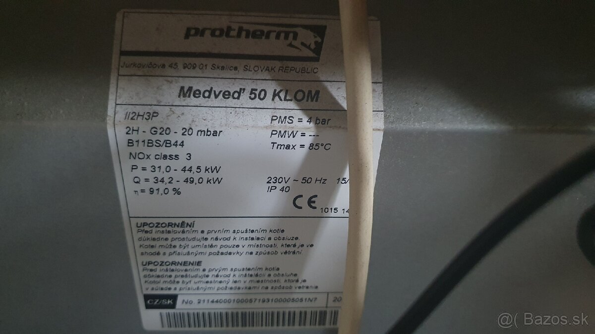 Predám plynový kotol Protherm, 500l bojler Regulus, čerpadlá
