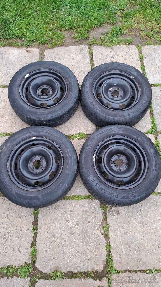 Peugeot 4x108 R15 plechove disky + zimne pneu 195/65