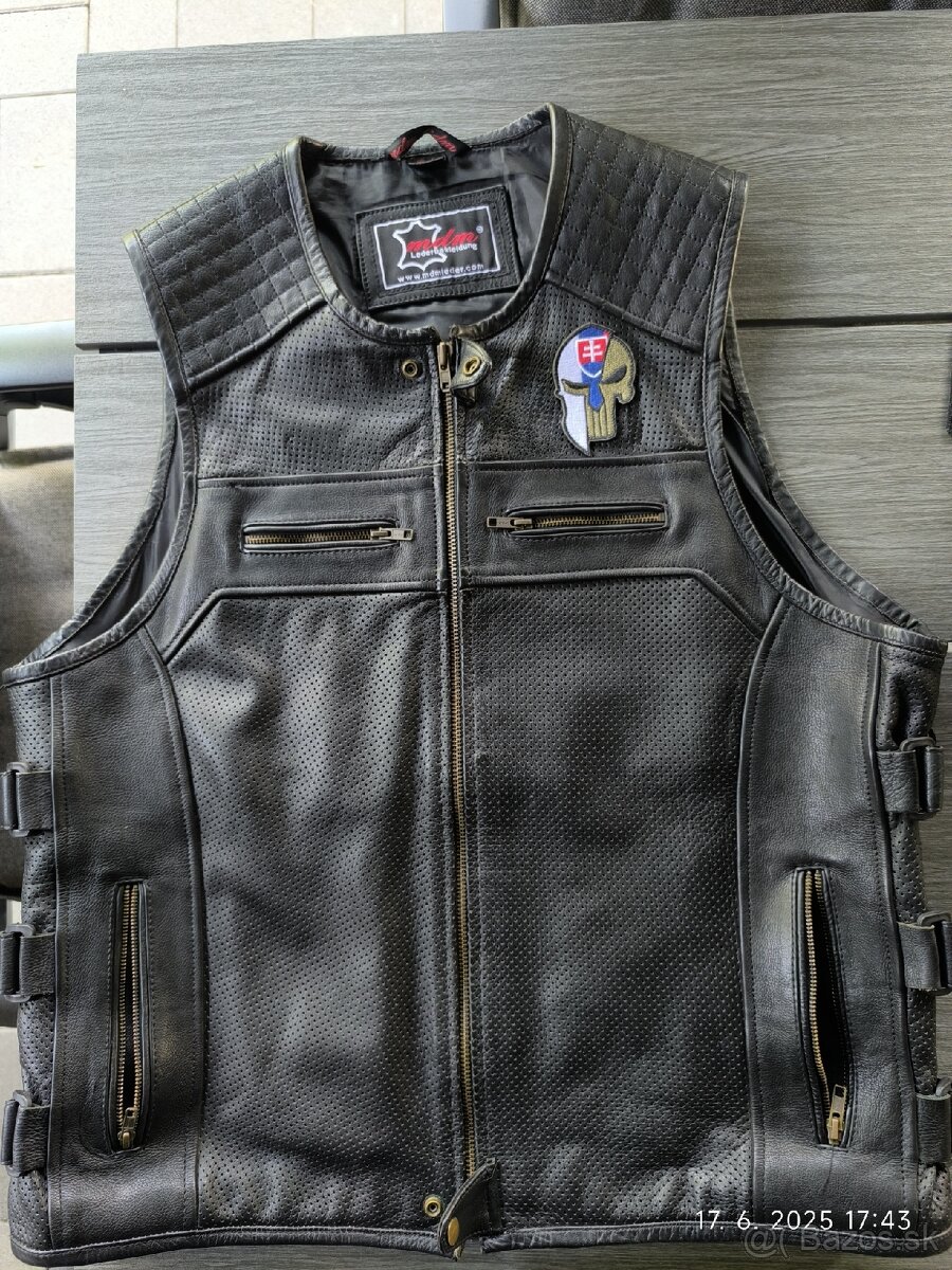Pánska kožená moto vesta 3Xl