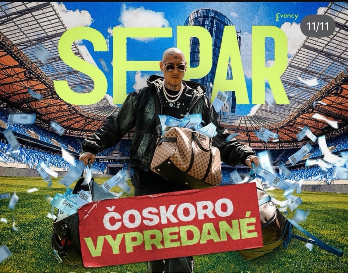 Separ lístok na Tehelné pole 1x sektor C státie