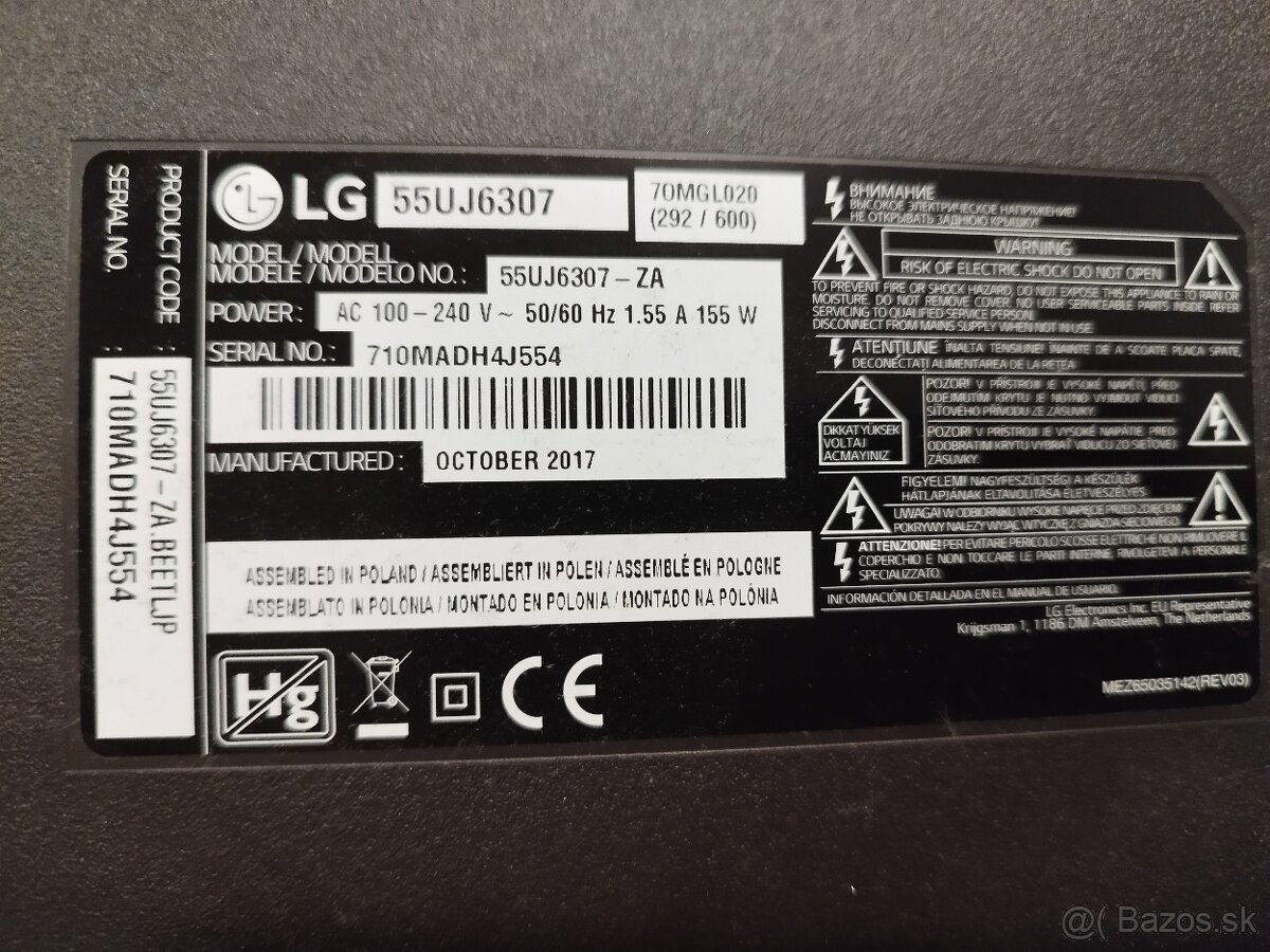LG 55UJ6307 nahradne diely