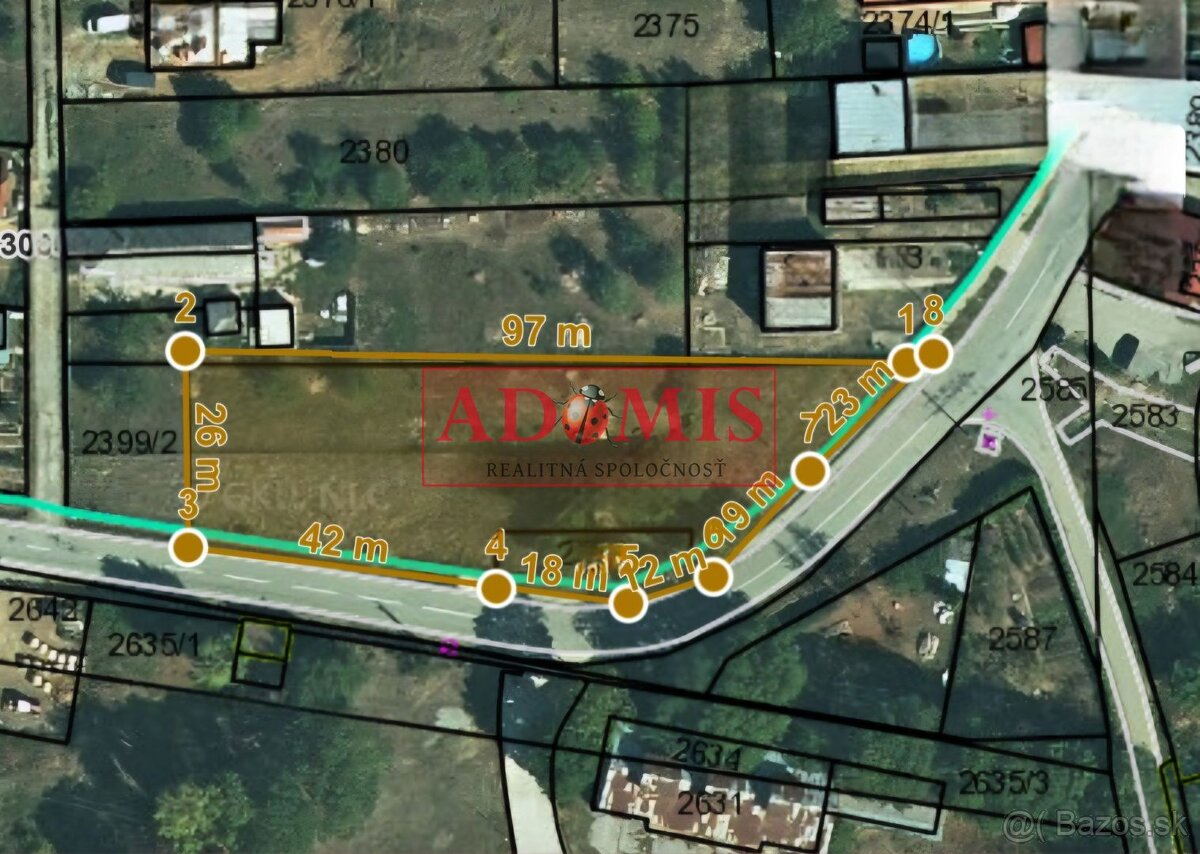 ADOMIS - predáme stavebný pozemok na rodinné domy  2212m2 Mi