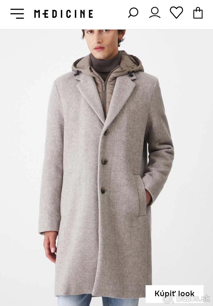 Pánsky kabát s prímesou vlny XL