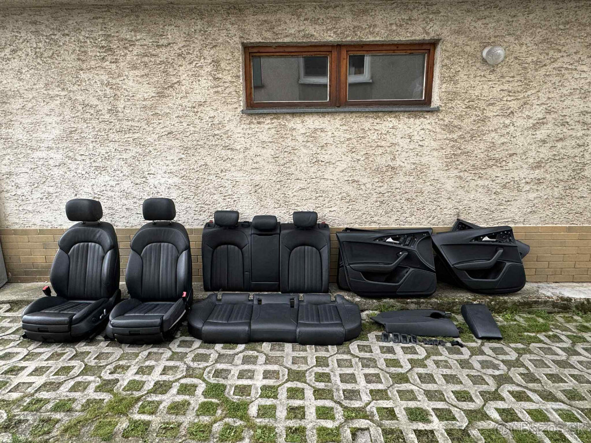 Sedadlá + tapacíre (čierna koža) Audi A6 C7