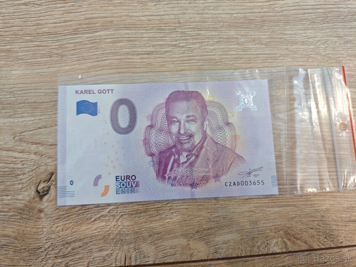 0 euro bankovka Karel Gott