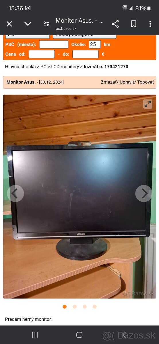 Predam LCD monitor ASUS