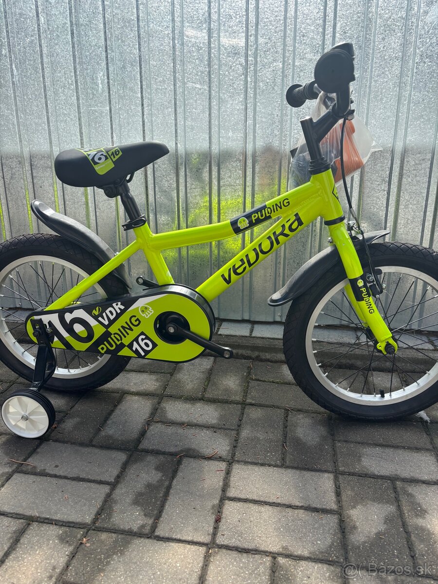 Detský bicykel Vedora Puding 16” pomocné koliečka