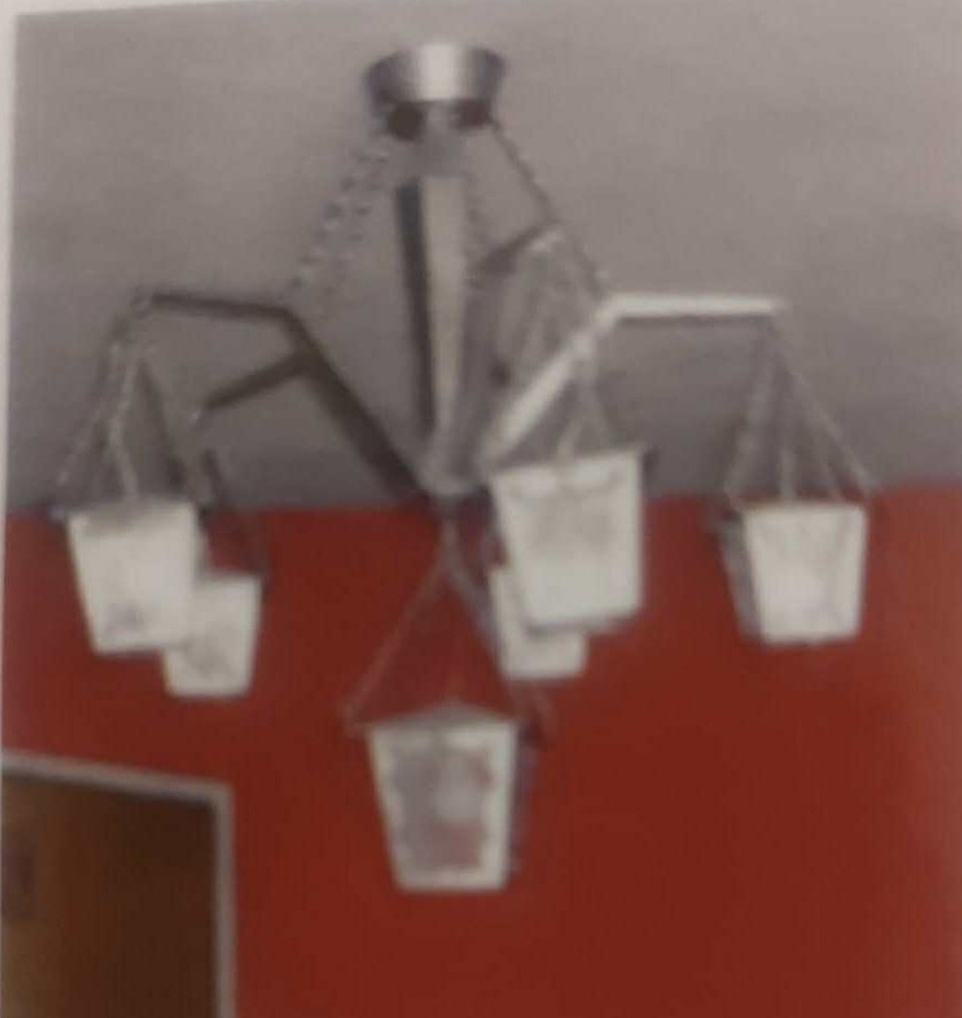 Retro kovový luster