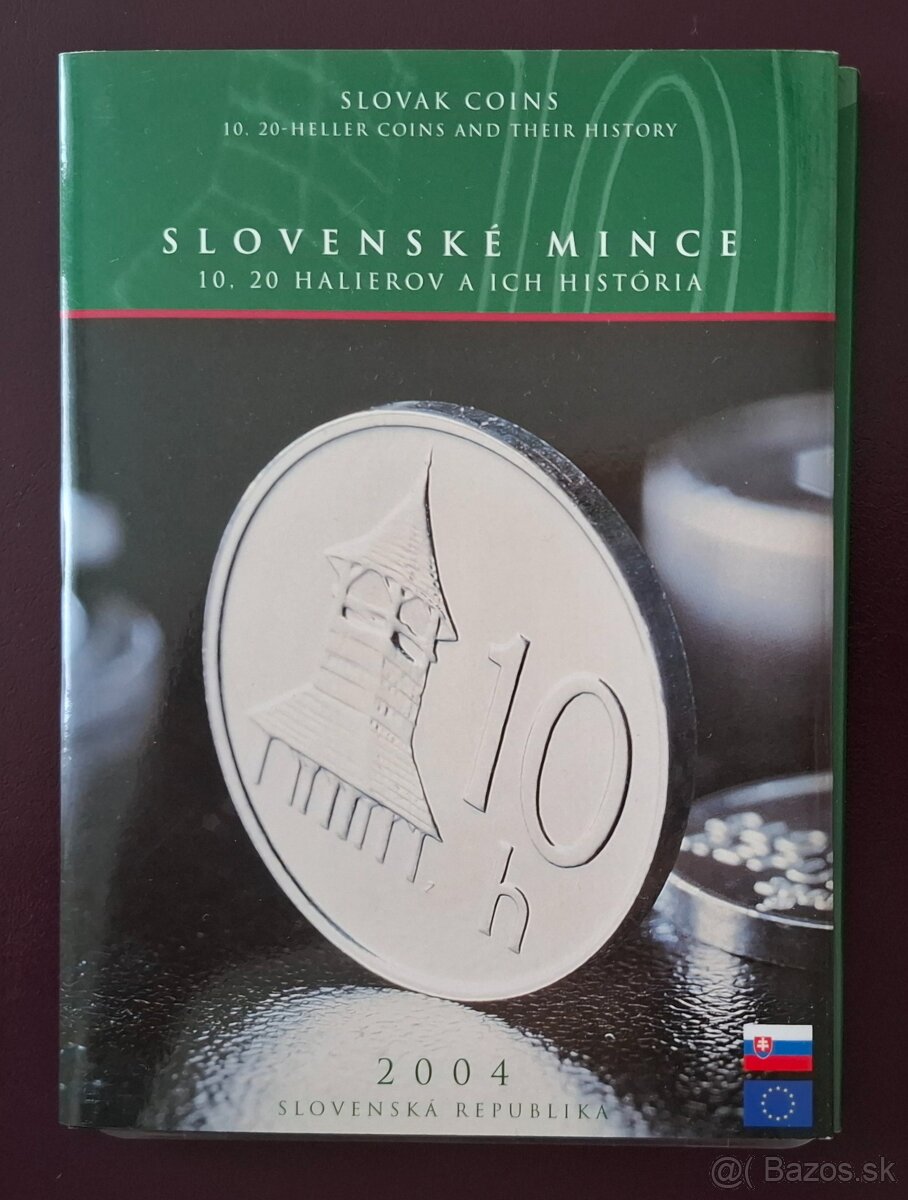 Slovenské mince 10 ,20 halierov a ich história 2004.