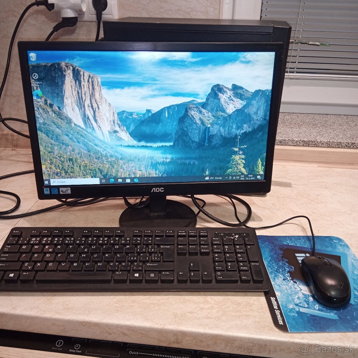 ASUS PC + Monitor, klavesnica, mys, Win 10, DDR4 8GB, 500gb