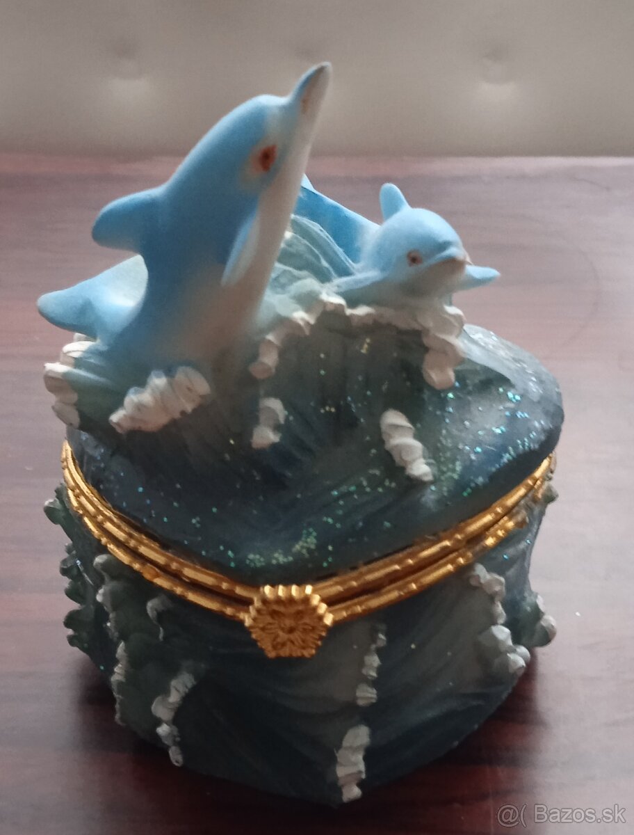 Retro šperkovnica delfíny