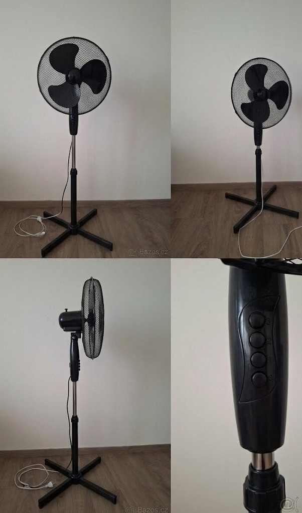 Ventilátor stojanový čierny