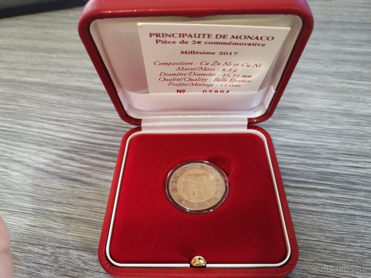Predám 2 € mincu Monaco / Monako 2017 PROOF – Carabiniers du