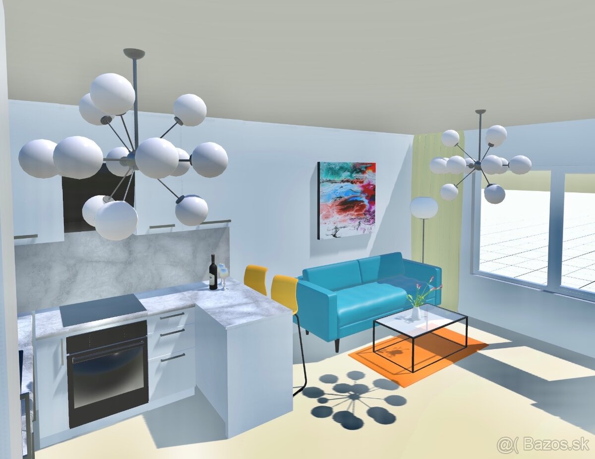 2-izb.byt v novstavbe SLNEČNÁ PLÁŇ, loggia, skolaudovaný