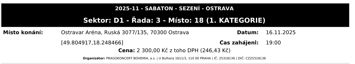 Sabaton Ostrava 16.11.2025