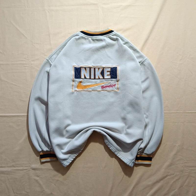 Vintage 90s NIKE Service béžová mikina bez kapucne XL