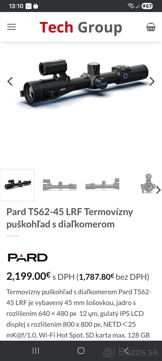 Pard termovizny puskohlad