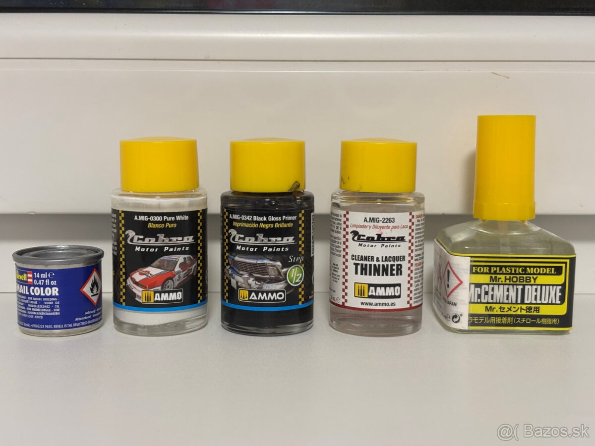 Modelárske farby,lepidlá a iné