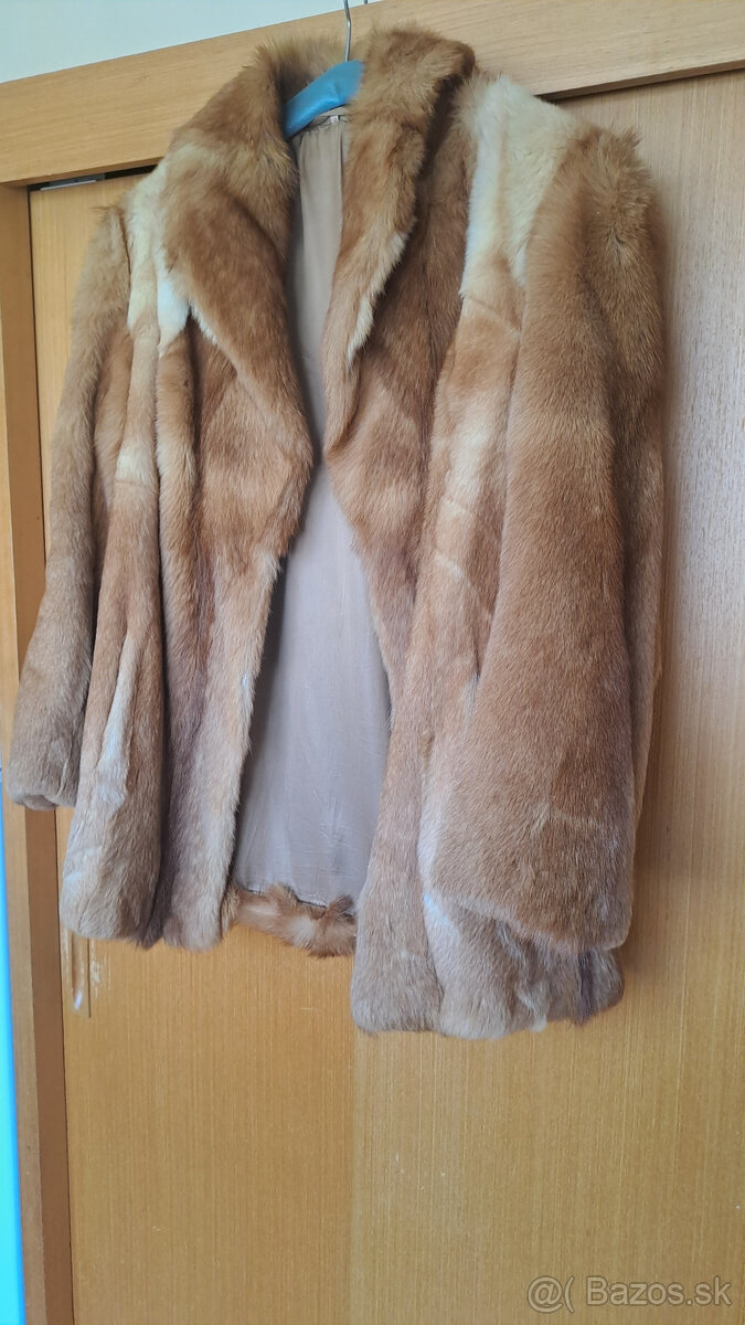 Starožitný kožušinový kabát (líška) cca. 80-te roky