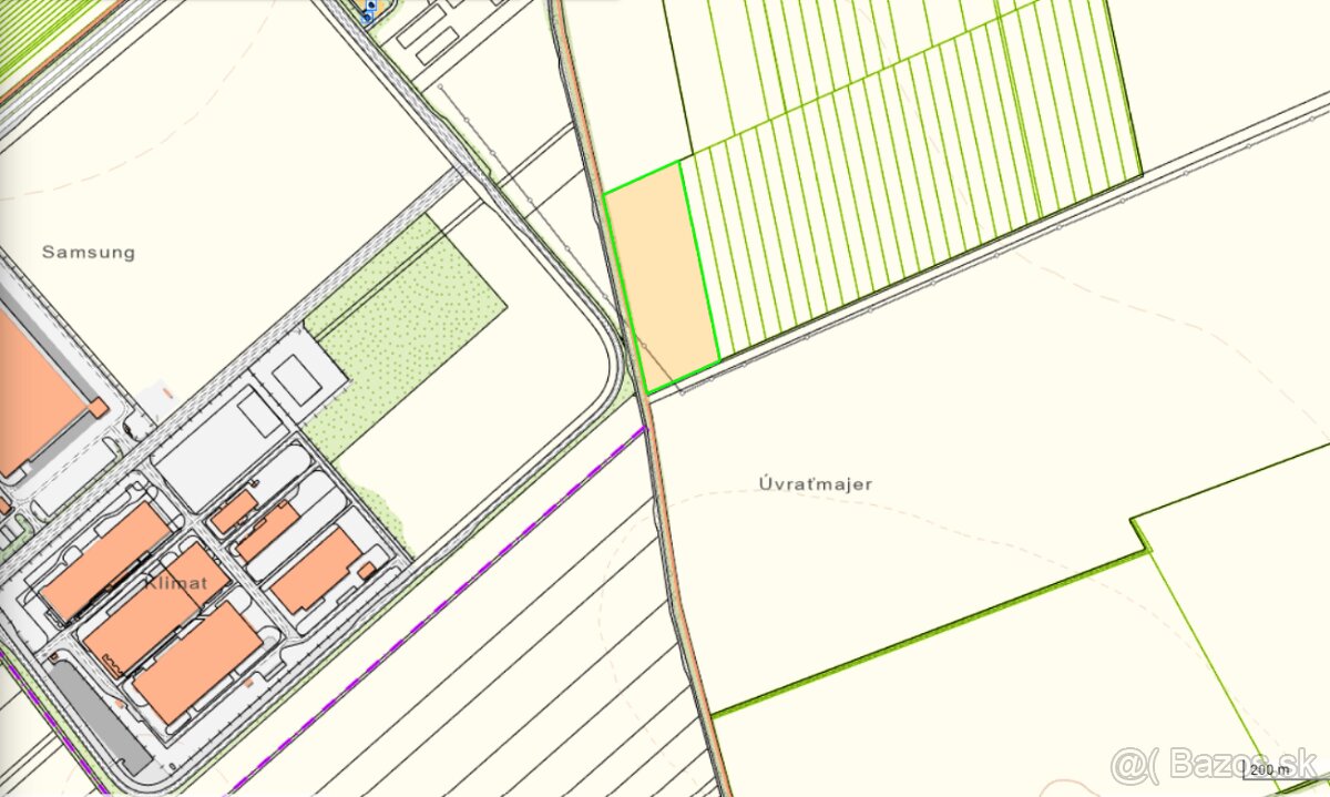Na predaj stavebný pozemok 2,75 ha v priemyselnej zóne