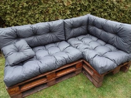 Vankúše na dvoch paliet KPL 6ks 120 x 60 antracit