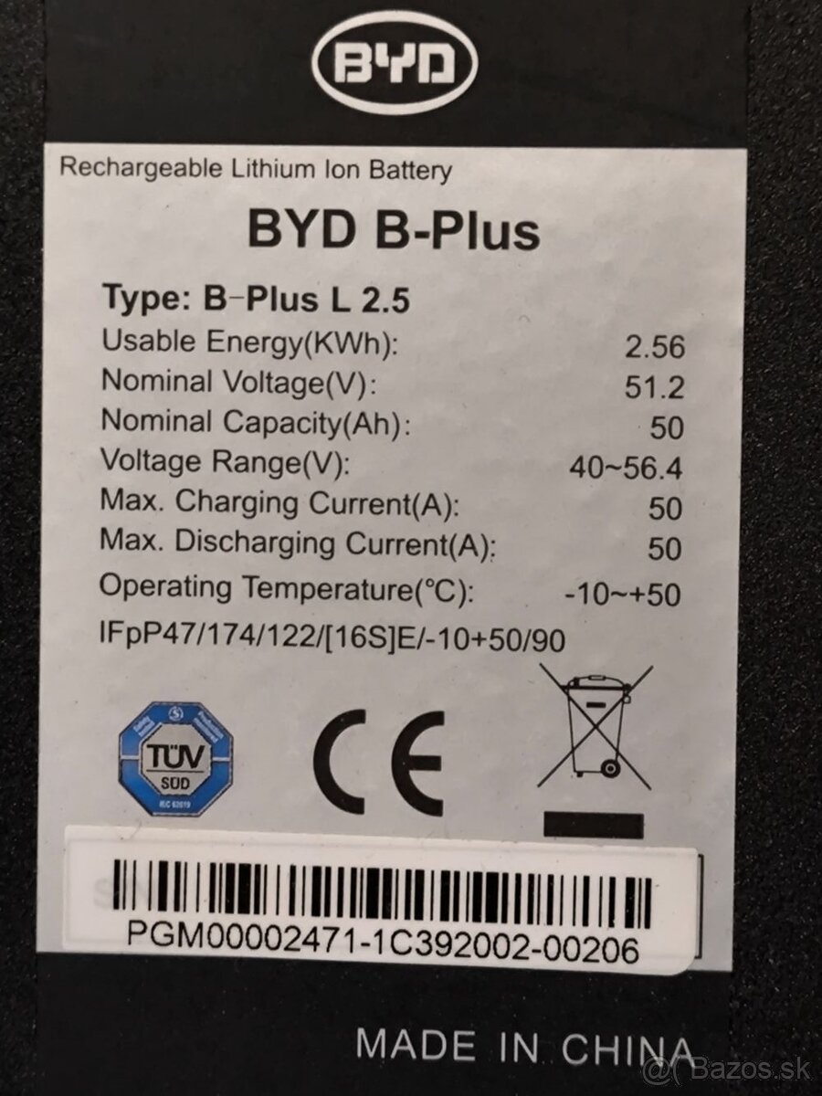 Baterie BYD Lit-Ion pre fotovoltaiku - 20 kWh