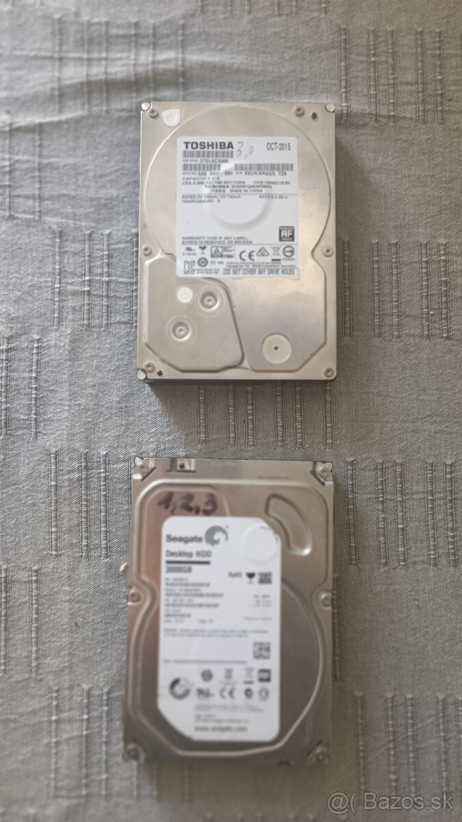 1, 2, 3 TB pevné disky
