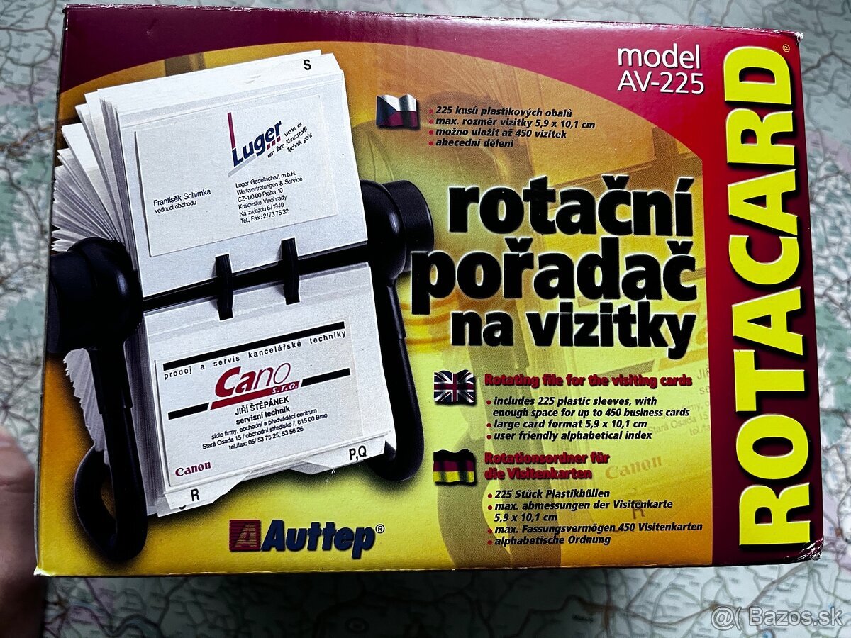 Zakladač na vizitky adresár