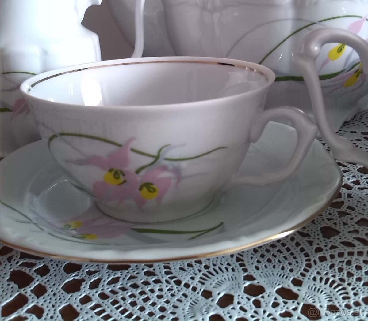 Porcelánové šálky s podšálkami sada 10 ks