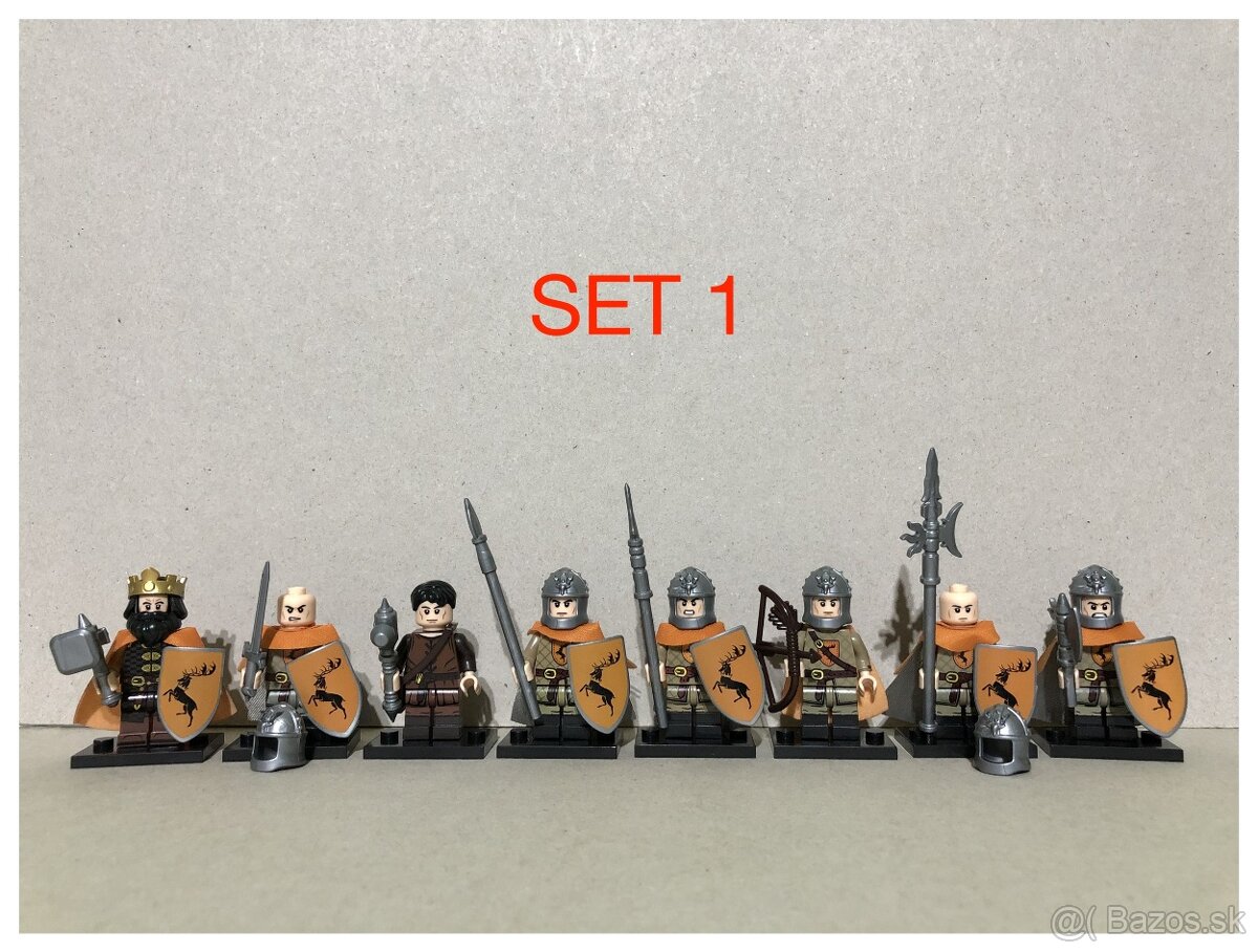 Figúrky Rytieri 1 (8ks) - typ lego, nové, nehrané