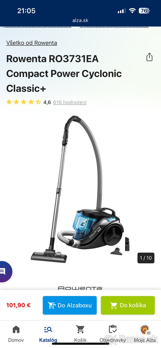 Bezvreckový vysávač Rowenta