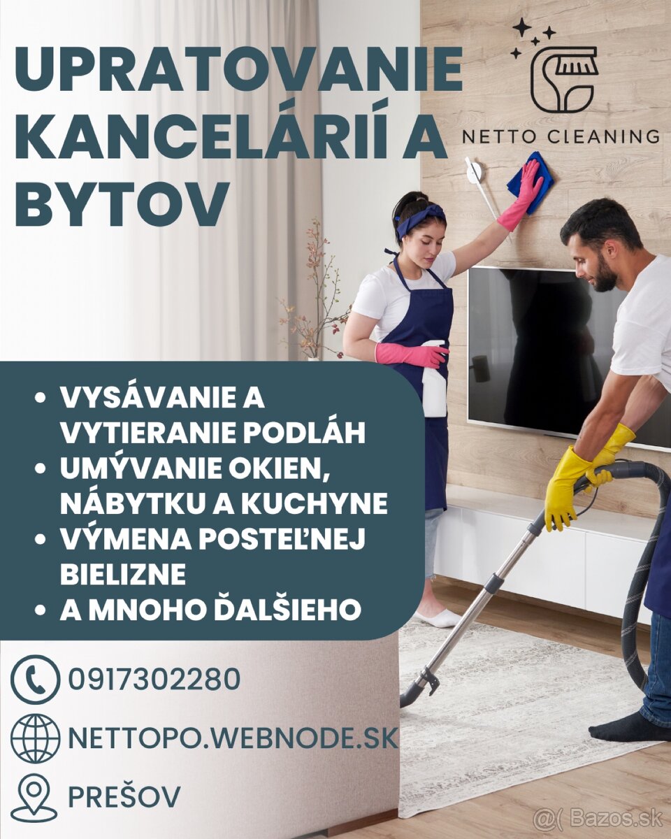 Upratovanie kancelárii a bytov