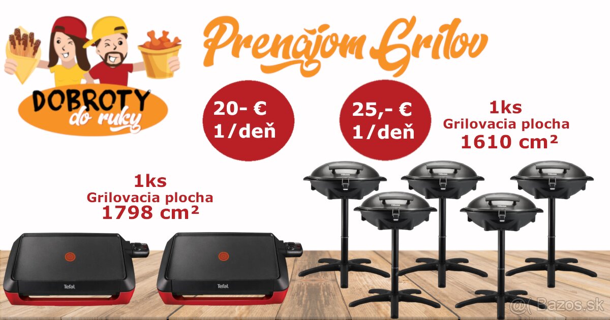 Prenájom, požičovňa grilov, záhradný gril, grily