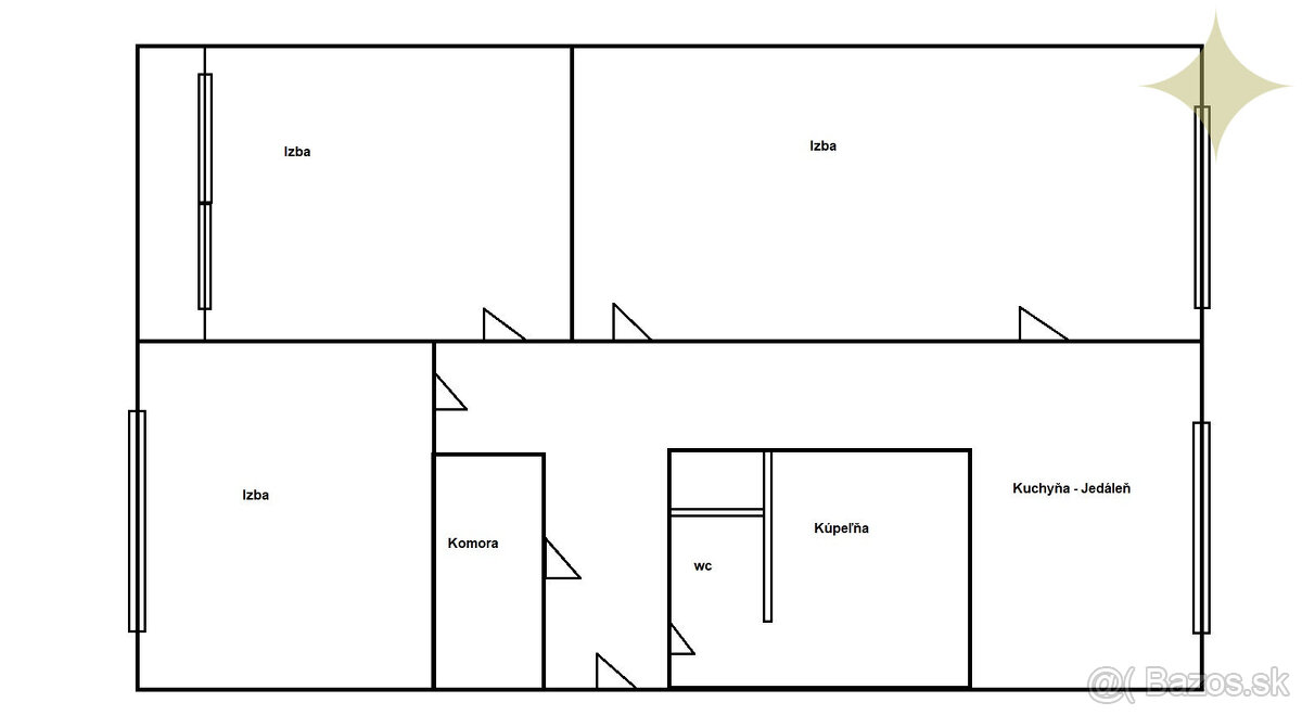 Prievidza / Útulný BYT 3+1, 3 posch., /Sever, 80 m2,