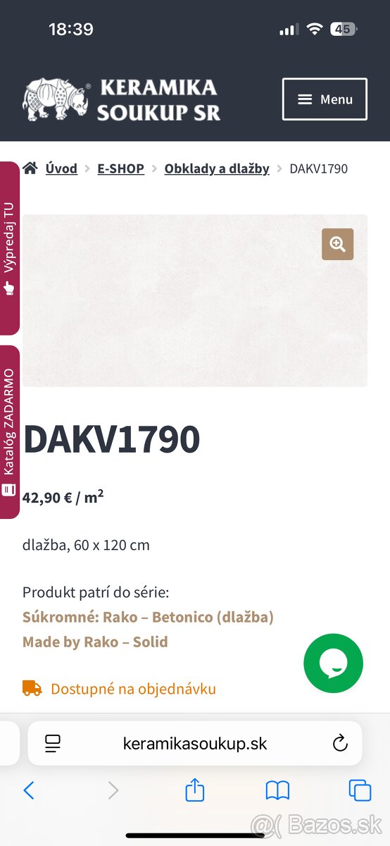 Dlažba 60x120 Rako betonico LACNO