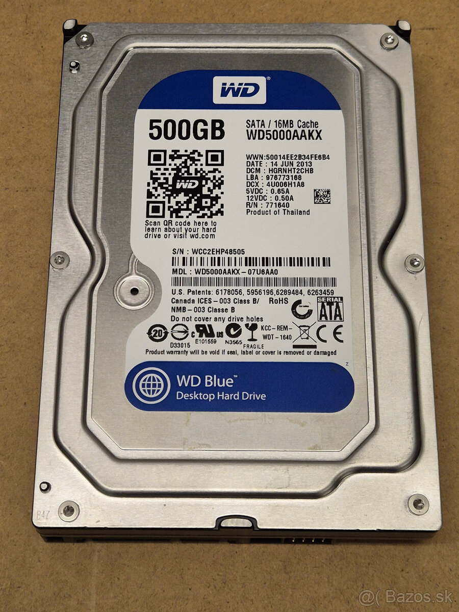 HDD WD 500GB, 3.5", SATA, 7200 RPM