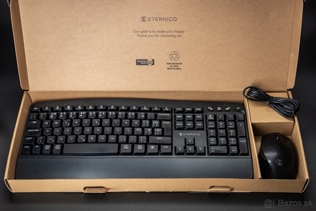 Set bezdrôtová klávesnica a myš ETERNICO (bluetooth aj USB)