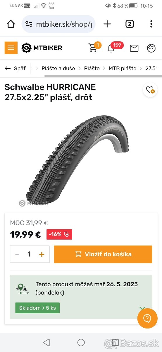 Schwalbe hurricane 27.5x2.25