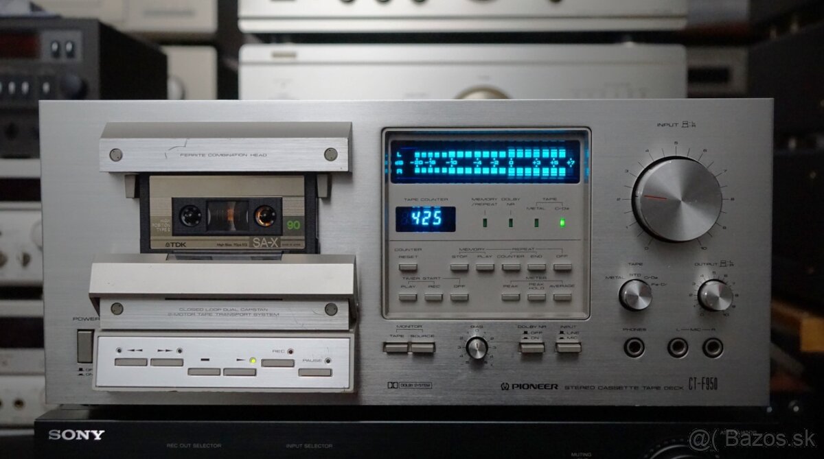PIONEER CT F 950 tape deck z oblíbené řady BLUE LINE