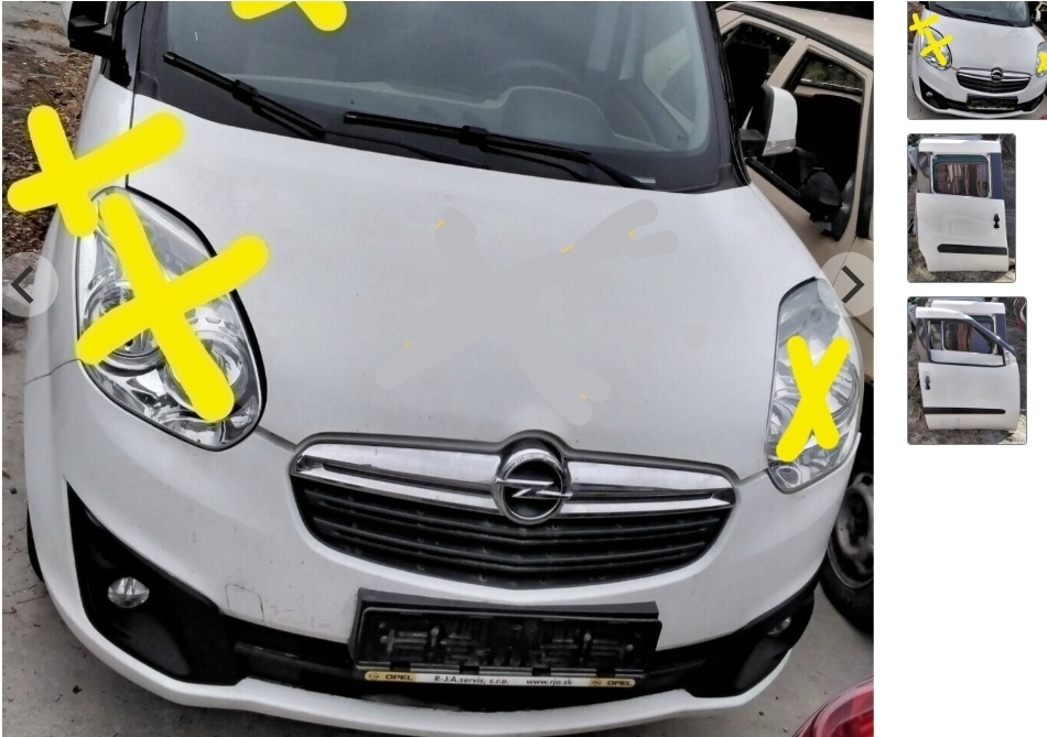 OPEL COMBO 1.6 CDTI 2016 Predám NARAZNÍK, MASKA, pravé DVERE
